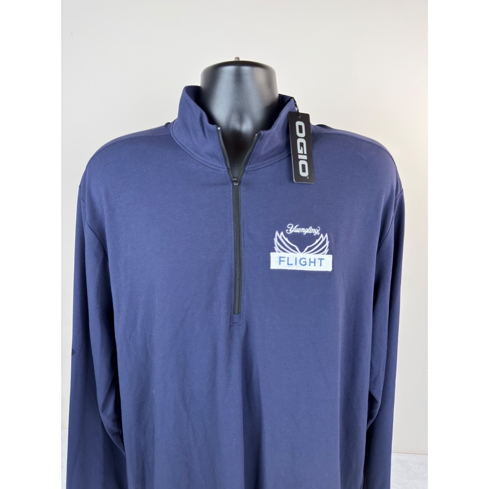 OGIO Mens 2XL Yuengling Flight Quarter Zip Pullover Blue Long Sleeve Shirt New